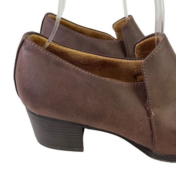 Natural Soul Naturalizer Star Dark Brown Slip On Block Heel Booties Shoes 8.5 - Picture 12 of 16